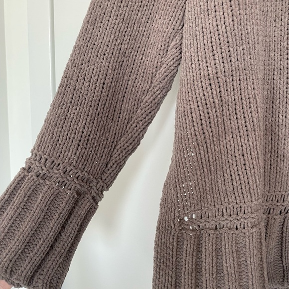 Aerie Brown/Tan Cowl Neck Chenille Sweater Size S/P - Picture 4 of 5